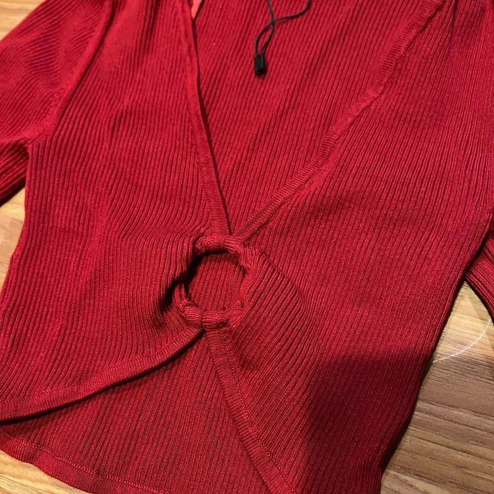 Garage Red Ribbed Top it ring - Picture 4 of 5